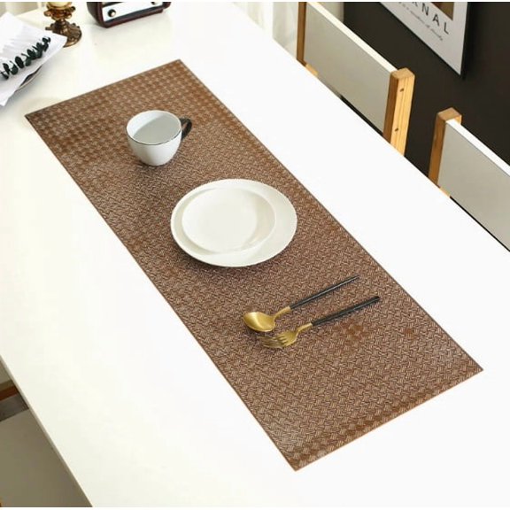 Elegant Rich Quaker Table Runner - Waterproof & Oil-Proof PVC Insulation Mat for Dining Table