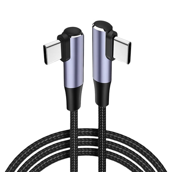 Elegant Right Angled USB C Charging Cable with Reinforced Braiding Ergonomic Data Line for Long Lasting Performances