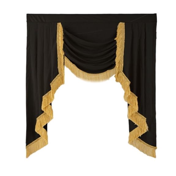 Elegant Rippled Design Curtain Valance Fringe Detail 90% Light Blocking Soft Drapes