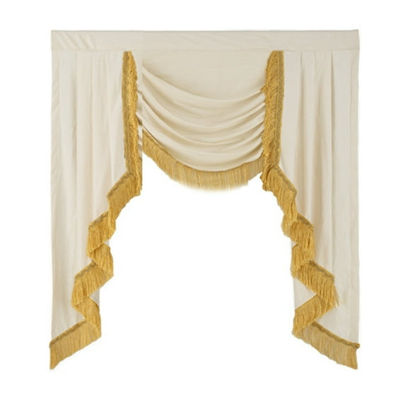 Elegant Rippled Pattern Curtain Valance Thick 3 Layer Light Blocking Home Drapes