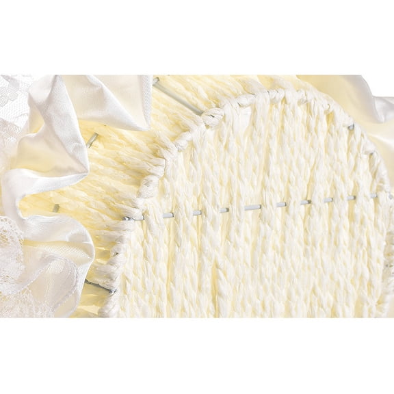 Elegant Romantic Silk Bowknot Flower Basket for Weddings, Bridal Events, and Celebrations with Lace Detailing