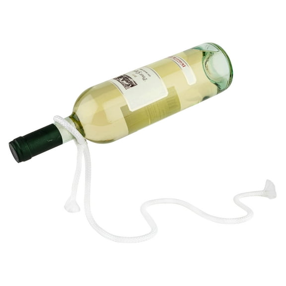 Elegant Rope Design Wine Bottle Holder - Floating Bottle Magic - Novelty Gift for Wine Enthusiasts - White