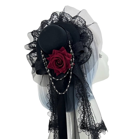 Elegant Rose Accent Veil Hair Clip For Women Girls Lightweight Nonslip Hair Barrettes For Wedding Party Daily Use