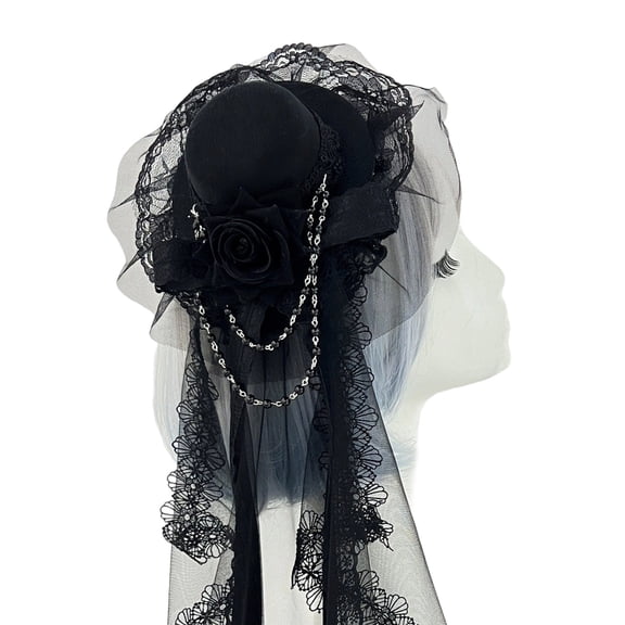 Elegant Rose Accent Veil Hair Clip For Women Girls Lightweight Nonslip Hair Barrettes For Wedding Party Daily Use