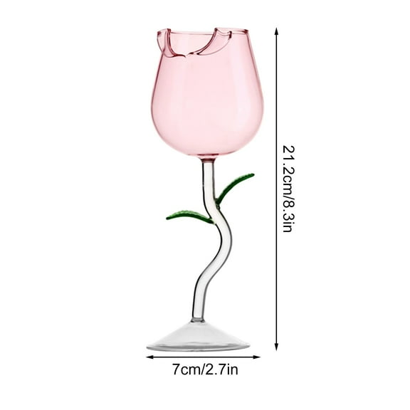Elegant Rose-Etched Wine Glass 150ml, Crystal Clear Stemware for Red Wine Tasting & Romantic Dinner Decor