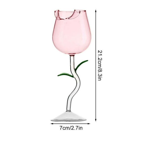 Elegant Rose-Etched Wine Glass 150ml, Crystal Clear Stemware for Red Wine Tasting & Romantic Dinner Decor