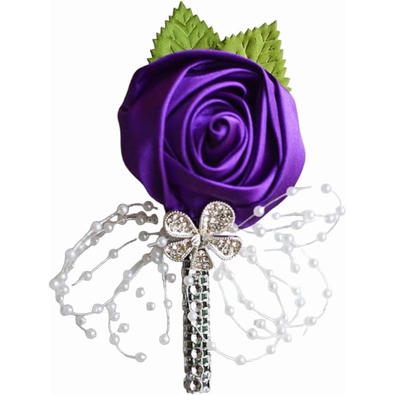 Elegant Rose Flower Brooch Pins for Women Crystal Pearls Beaded Fabric Flowers Wedding Corsage Brooches Lapel Pin Fashion Collar Suit Dress Accessories Jewelry for Bride Groom