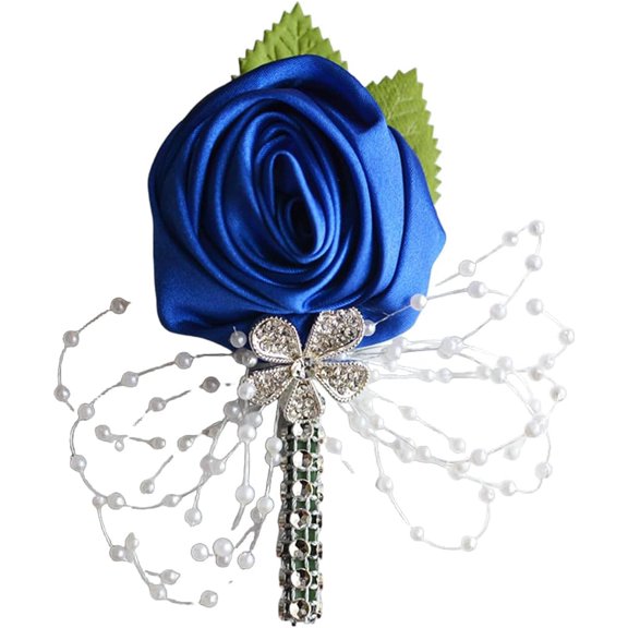 Elegant Rose Flower Brooch Pins for Women Crystal Pearls Beaded Fabric Flowers Wedding Corsage Brooches Lapel Pin Fashion Collar Suit Dress Accessories Jewelry for Bride Groom