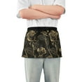 thumbnail image 1 of Elegant Rose Flower and Leaves Server Apron with 3 Pockets Waterproof Waitress Waist Short Apron for Man Woman 12 Inches, 1 of 7