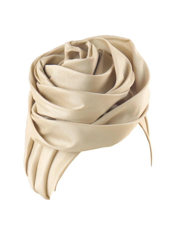 Elegant Rose Head Wrap, Ethnic Style Turbans, Shiny Cloth Muslim Headwear, Pre-Tied Wedding Party Head Scarf