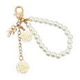 thumbnail image 1 of Trendy Pearls Chain and Rose Keychain with Alloy Clasp Rustproof Key Holder Resin Flower Keyring Elegant Bag Charm, 1 of 8