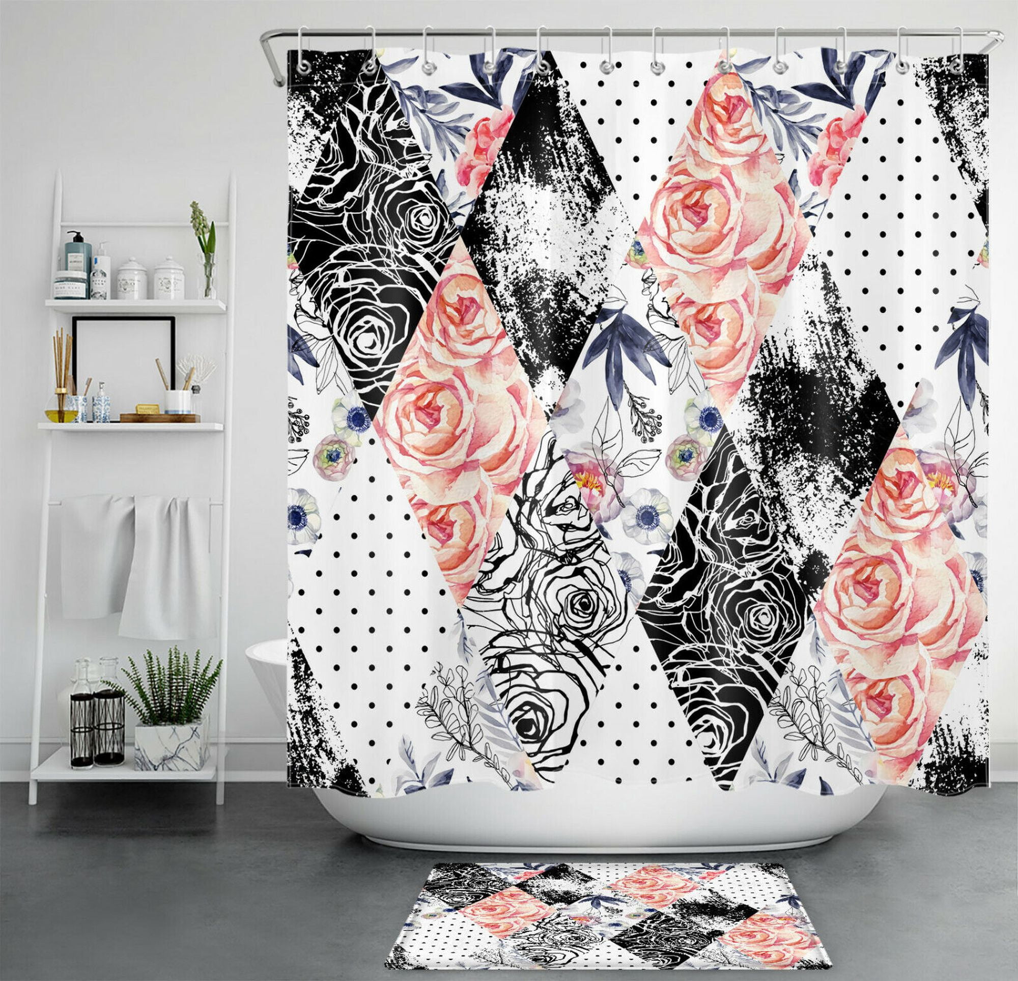 Elegant Rose Petal Shower Curtain Elevate Your Bathroom with Modern
