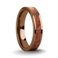 thumbnail image 1 of Elegant Rosewood Burl Wood Inlay Brown Titanium Wedding Ring, 4mm, Size 6, 1 of 4