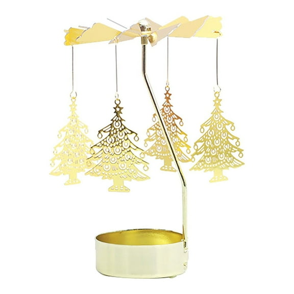 Elegant Rotating Golden Candle Holder for Dinner and Home Aromatherapy Creation