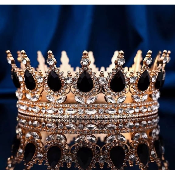 Elegant Round Bridal Crown with Water Drop Diamonds - Alloy Wedding Tiara for Bride, Cake Decoration & Party Accessory