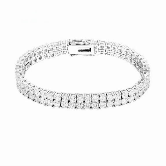 Elegant Round Cut Lab Created Moissanite Tennis Bracelet for Women in 925 Sterling Silver – Prong Setting Sparkling Gift for Wife, Anniversary or Bridesmaid Jewelry