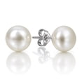 thumbnail image 1 of Elegant Round Fuax Pearl Sterling Silver Post Earrings-7mm, 1 of 7