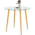 Elegant Round Glass Dining Table, 35.5" D x 30" H Kitchen Dinner Table