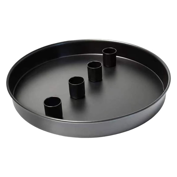 Elegant Round Metal Taper Candle Holder Centerpiece Tray With Four Holes For Advent Dining Table