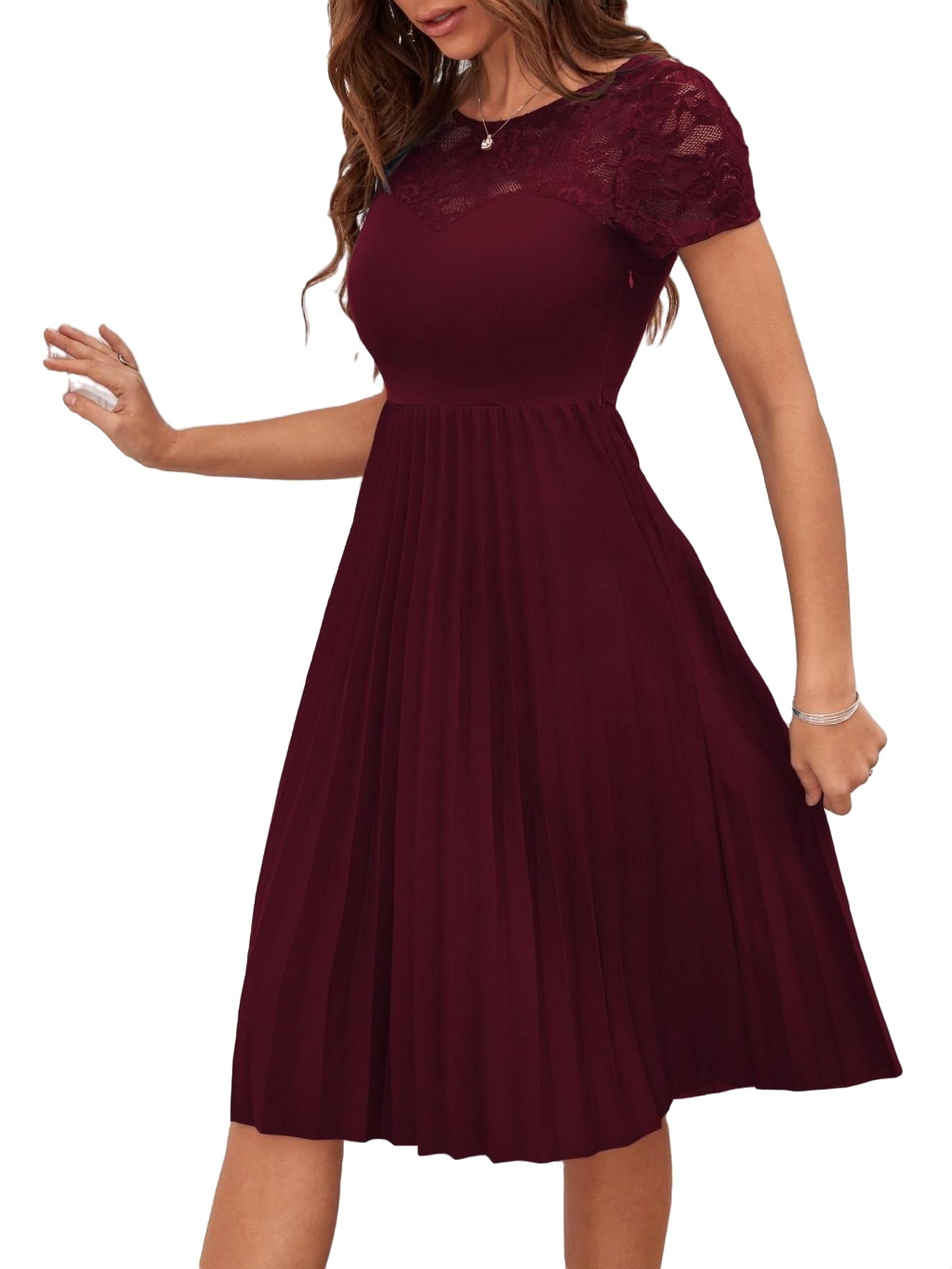 Maroon short sleeve dress hotsell