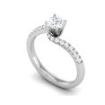 thumbnail image 1 of Elegant Round Solitaire Engagement Ring - 0.792ct Colorless Lab-Created Stone in Sterling Silver - Perfect Gift for Women, 1 of 8