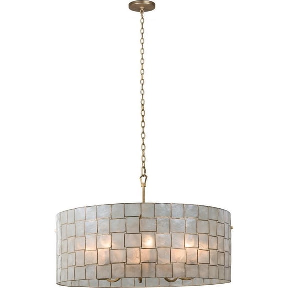 Elegant Roxy Pendant with Gold Leaf and Capiz Shell