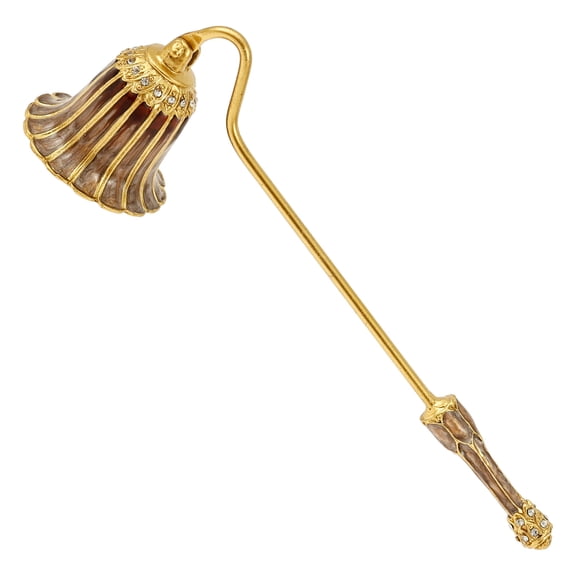 Elegant Royal-Style Candle Snuffer with Pearl Inlay, Metal Handle for Safe and Stylish Candle Extinguishing