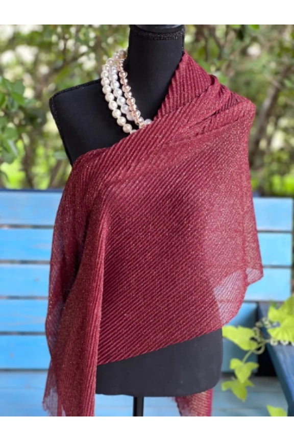 Elegant Ruby Red Shawl for Timeless Style - Perfect Accessory for All Seasons | Durable Lightweight Warp|SOL24A340