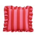 thumbnail image 1 of Elegant Ruffled Trim Pillow Case Striped Design Throw Pillowcase Sqare Cushion Cover For Living Room Sofa Decors, 1 of 8