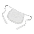 thumbnail image 1 of Ruffled White Waist Apron for Women Cooking Baking Adjustable Half Apron with Sleeve, 1 of 4