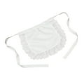 thumbnail image 1 of Ruffled White Waist Apron for Women Stylish Half Apron Cooking Baking Adjustable Ties Durable Fabric, 1 of 4