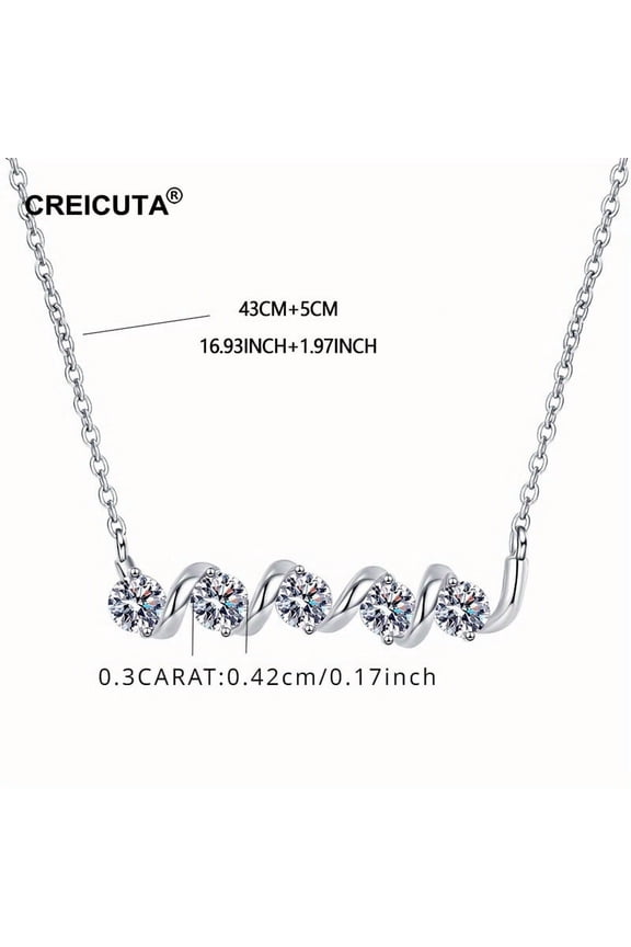 Elegant S925 Sterling Silver Princess Square Moissanite Smile Pendant Necklace