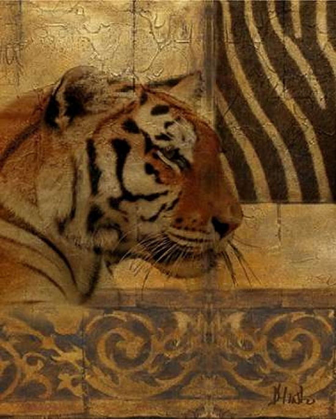 Elegant Safari II-Tiger Canvas Art - Patricia Pinto (24 x 30)