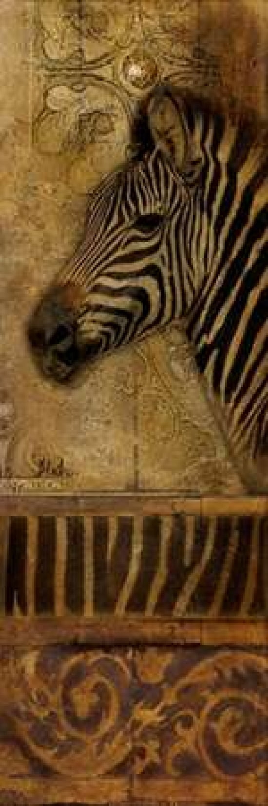 Elegant Safari Panel I-ZEBRA Canvas Art - Patricia Pinto (8 x 24)