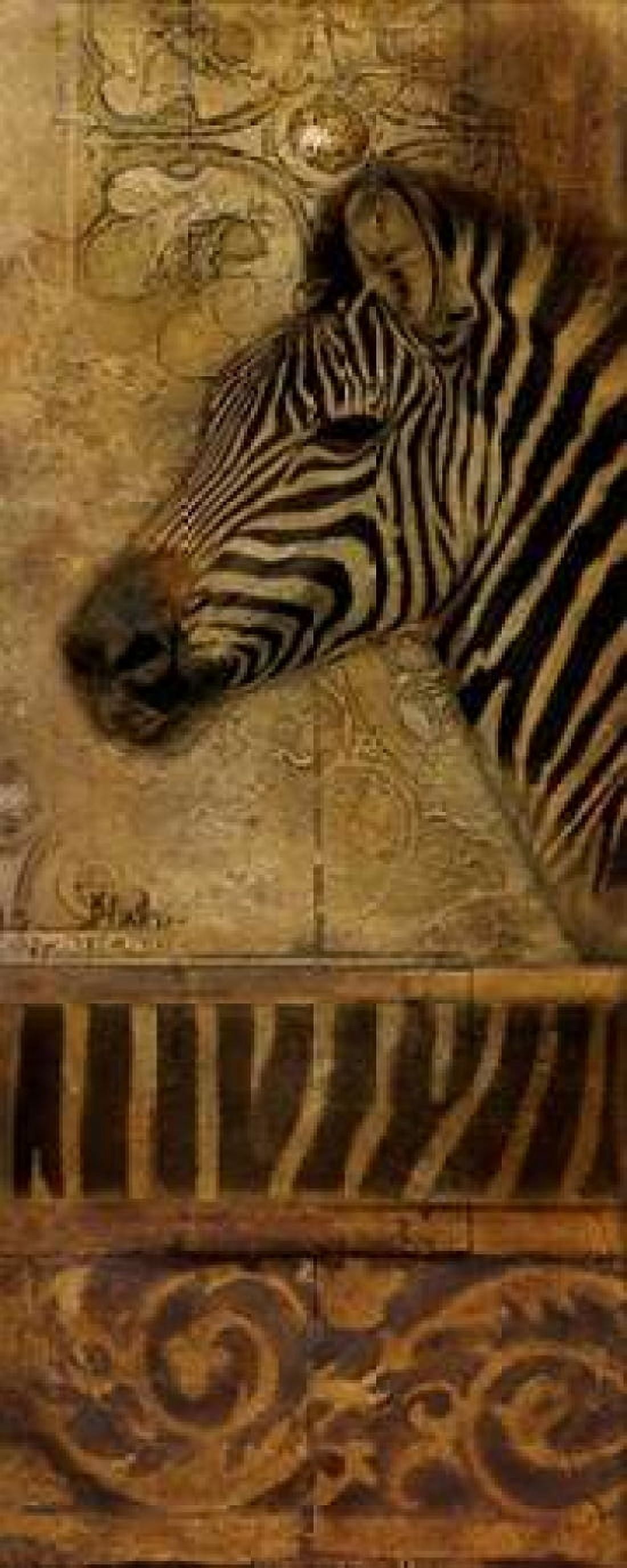 Elegant Safari V (zebra) Canvas Art - Patricia Pinto (10 x 20)