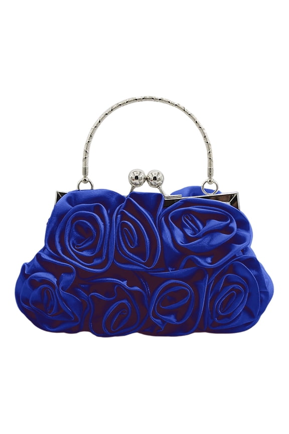 Elegant Satin Evening Clutch For With Detachable Silk Rose Handbag For Formal Parties And Occasions
