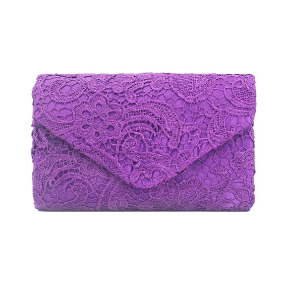 Elegant Satin Evening Clutch with Lace Overlay Minimalist Handbag for formal Occasions Parties
