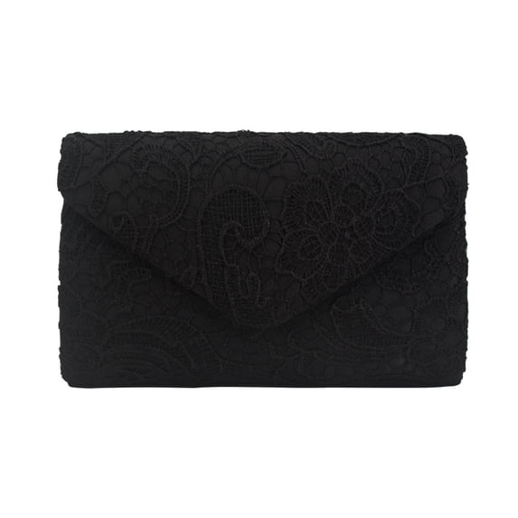 Elegant Satin Evening Clutch with Lace Overlay Minimalist Handbag for formal Occasions Parties