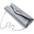 Elegant Satin Flap Rhinestones Flower Ribbon Clutch Evening Bag - Diff ...