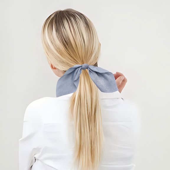 Elegant Satin Floral Hair Band with Streamer and Playful Bunny Ear Design for Stylish Updos and Everyday Wear