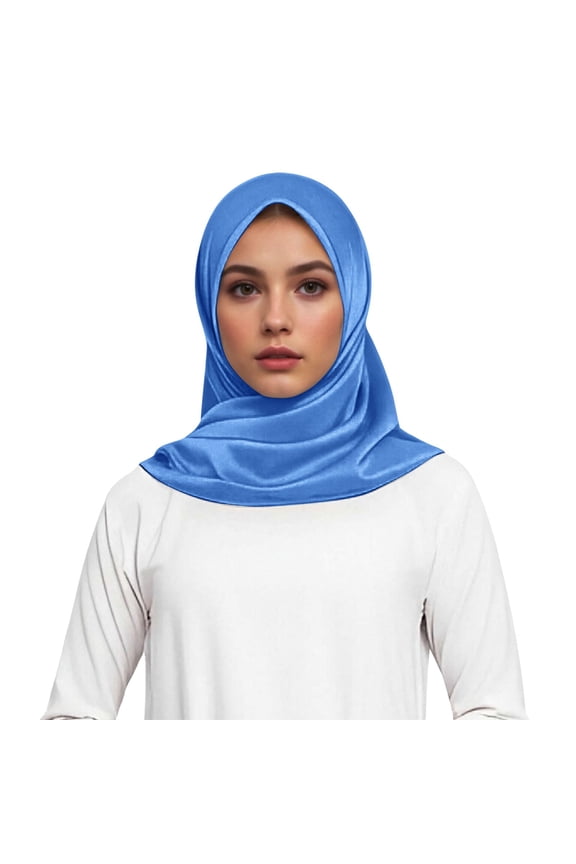 Elegant Satin Head Scarf Square Soft Hijab Wrap for Fashionable Hair Band Neck Cover