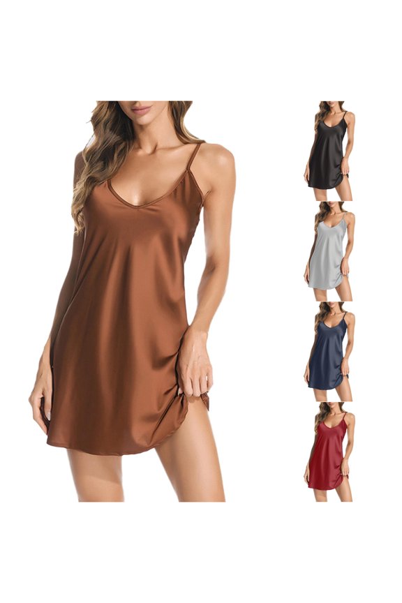 Elegant Satin Nightwear Set for Women - Timeless Nightdress and Dressing Gown Sleepwear Ensemble