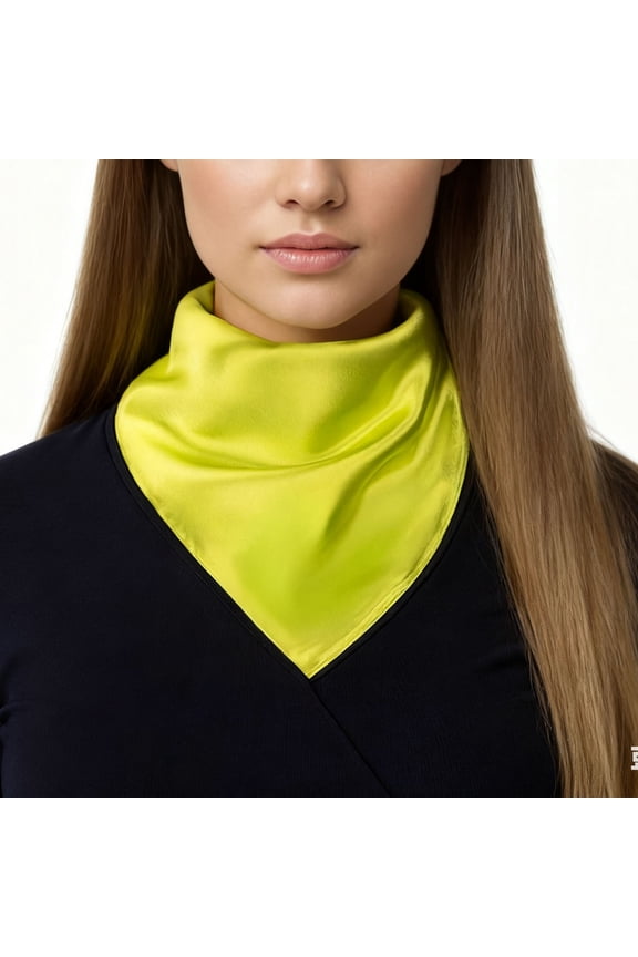 Elegant Satin Silk Scarf Lightweight Fashion Versatile Neck Wrap Shawl, Light Green