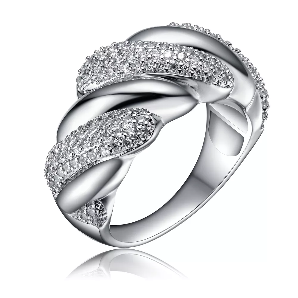 Shell Inspired Diamond Rings Elegant Scalloped Sea Shell Ring, Pave Set Half Eternity Diamond ...