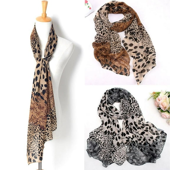 Elegant Scarf Women National Wind Sunscreen Fashion Leopard Print Chiffon Silk Scarf Shaw Scarves Foulard Femme
