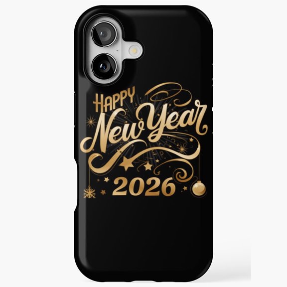 Elegant Script Happy New Year 2026 Typography X921 Phone Case Compatible with iPhone 17 16 15 14 13 12 11 Pro Max – Premium Protection