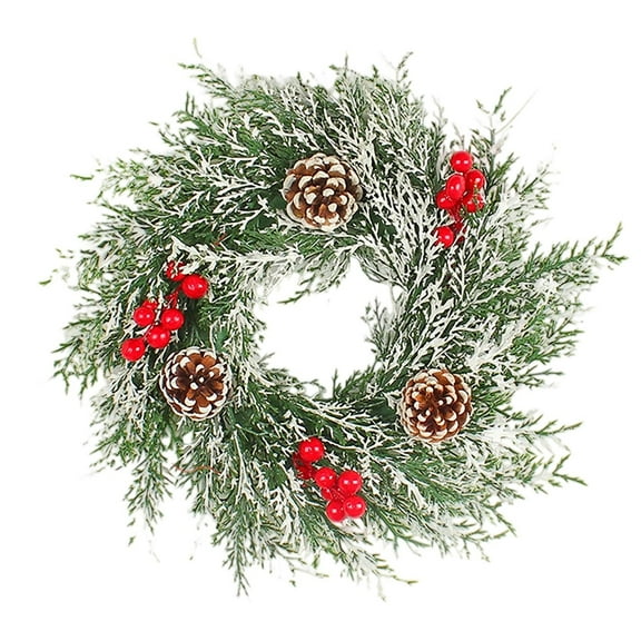 Elegant Seasonal Front Door Wreath for Home Realistic Greenery Durable Polyester Ornament for Year Round Display