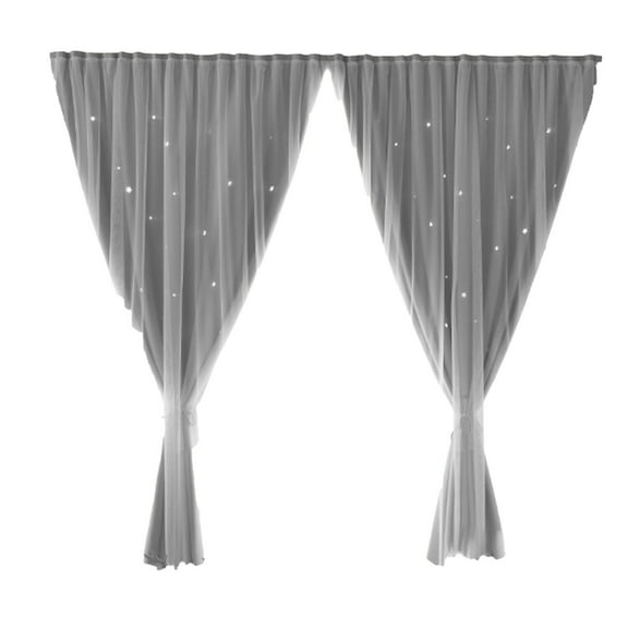 Elegant Self- Hollow Out Lace Curtain Panel for French Doors No Drill Required Window Privacy Sheer Drapes Living Room Bedroom Patio Interior