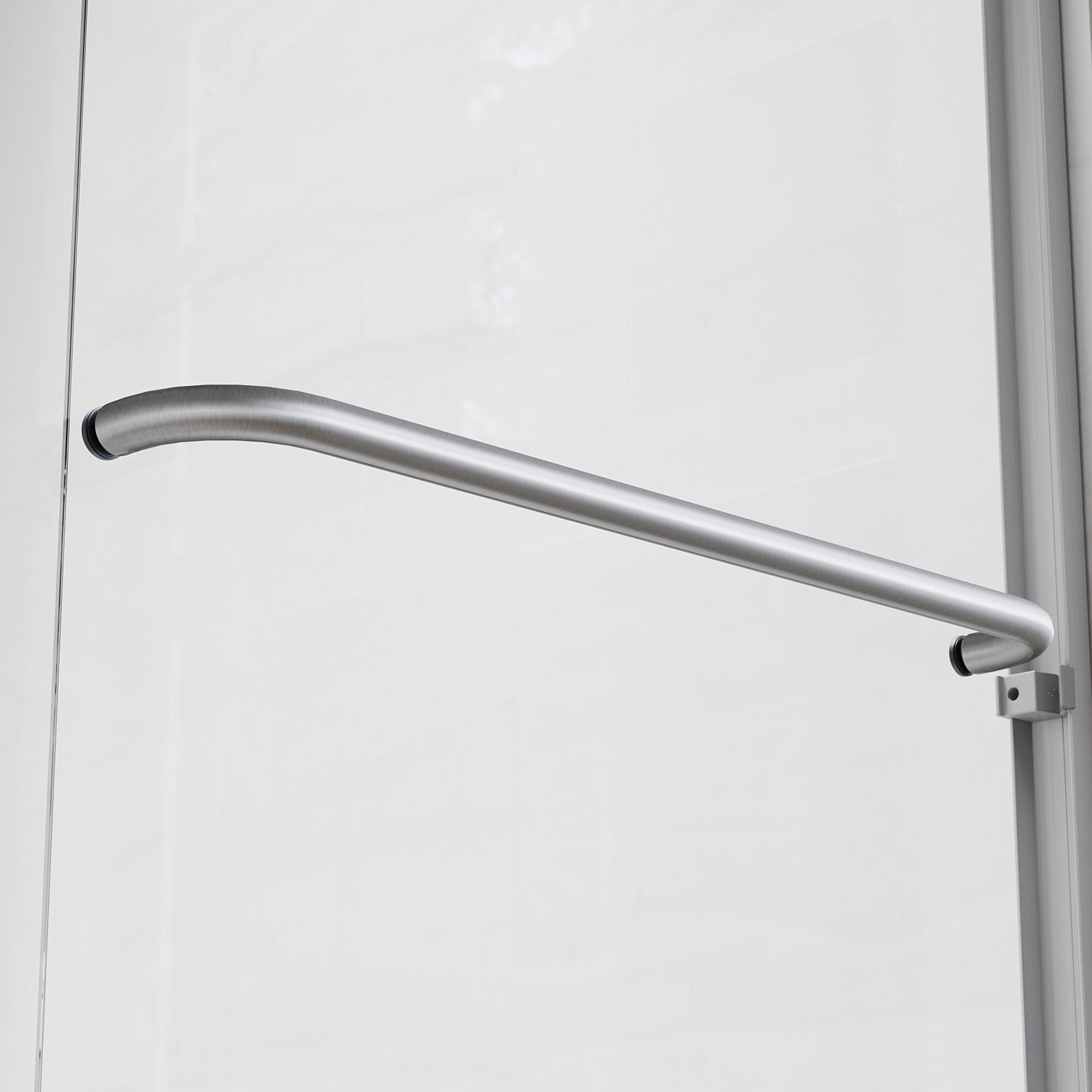 Elegant Brushed Nickel Double Sliding Shower Doors with Clear Glass