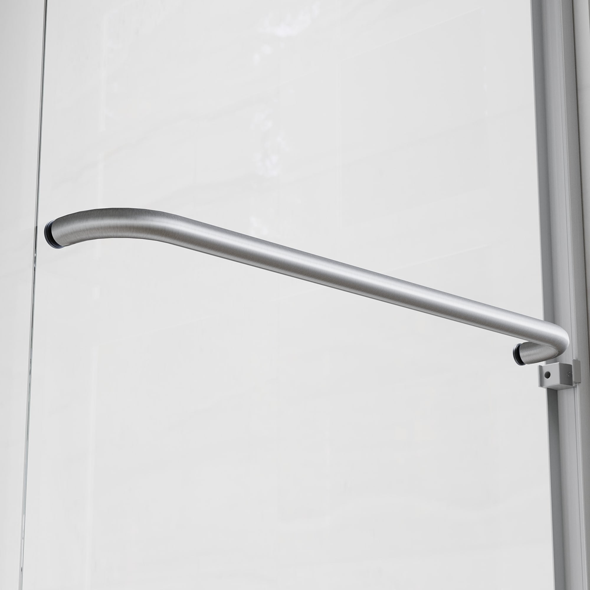 Elegant Brushed Nickel Double Sliding Shower Doors with Clear Glass